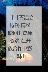 「青洽会特刊·精彩瞬间」高原心跳 在开放合作中澎湃