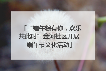 “端午粽有你，欢乐共此时”金河社区开展端午节文化活动