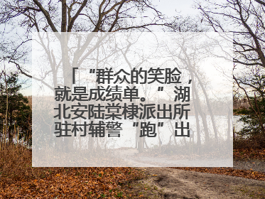 “群众的笑脸，就是成绩单。”湖北安陆棠棣派出所驻村辅警“跑”出幸福加速度
