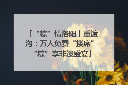“粽”情洛阳丨重渡沟：万人免费“搂席” “粽”享非遗盛宴