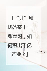 “县”场找答案丨一张丝网，如何织出千亿产业？