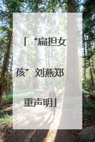 “扁担女孩”刘燕郑重声明