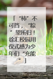 “柿”不可挡，“粽”望所归！徐汇校园用仪式感为少年们“充能”