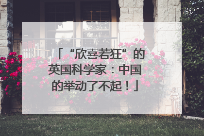 “欣喜若狂”的英国科学家：中国的举动了不起！