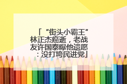 “街头小霸王”林正杰癌逝，老战友许国泰曝他遗愿：没打垮民进党
