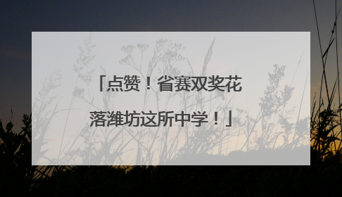 点赞！省赛双奖花落潍坊这所中学！