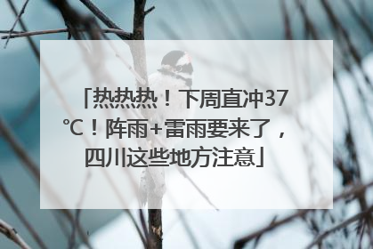 热热热！下周直冲37℃！阵雨+雷雨要来了，四川这些地方注意