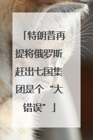 特朗普再提将俄罗斯赶出七国集团是个“大错误”