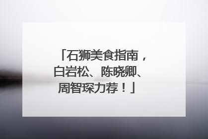 石狮美食指南，白岩松、陈晓卿、周智琛力荐！