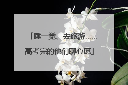 睡一觉、去旅游……高考完的他们聊心愿