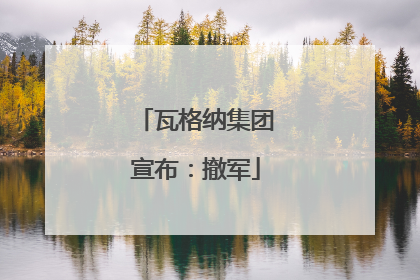 瓦格纳集团宣布：撤军