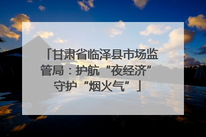 甘肃省临泽县市场监管局：护航“夜经济” 守护“烟火气”