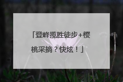 登峰揽胜徒步+樱桃采摘？快炫！