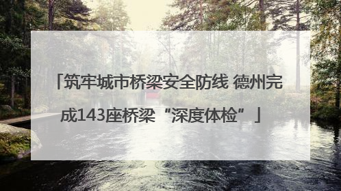 筑牢城市桥梁安全防线 德州完成143座桥梁“深度体检”