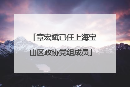 章宏斌已任上海宝山区政协党组成员