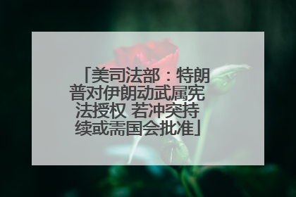 美司法部：特朗普对伊朗动武属宪法授权 若冲突持续或需国会批准