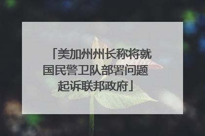 美加州州长称将就国民警卫队部署问题起诉联邦政府