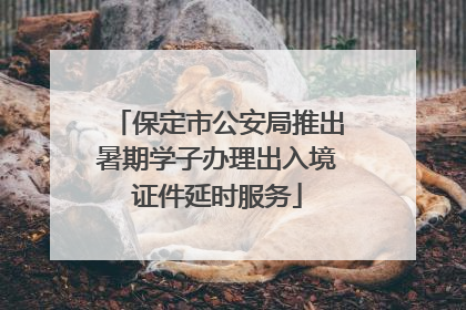 保定市公安局推出暑期学子办理出入境证件延时服务