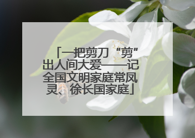 一把剪刀“剪”出人间大爱——记全国文明家庭常凤灵、徐长国家庭