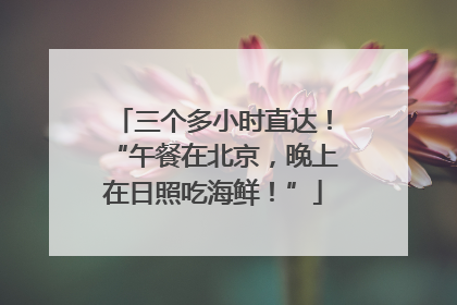 三个多小时直达！“午餐在北京，晚上在日照吃海鲜！”