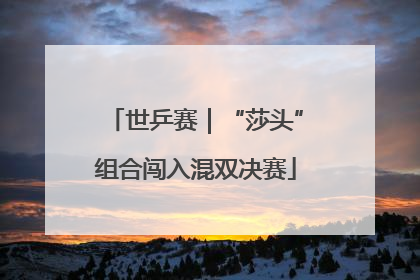 世乒赛｜“莎头”组合闯入混双决赛
