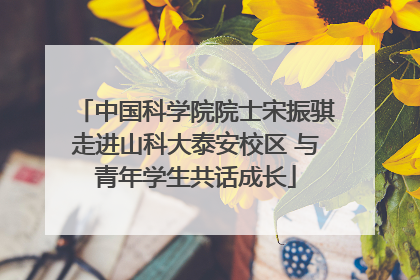 中国科学院院士宋振骐走进山科大泰安校区 与青年学生共话成长