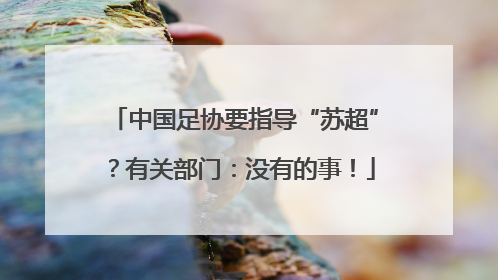 中国足协要指导“苏超”？有关部门：没有的事！