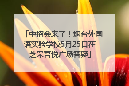 中招会来了！烟台外国语实验学校5月25日在芝罘吾悦广场答疑