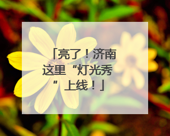 亮了！济南这里“灯光秀”上线！