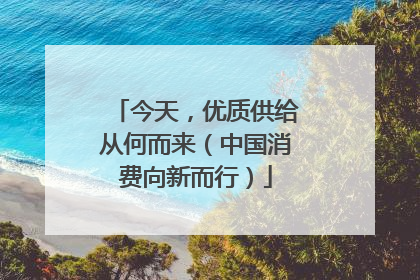 今天，优质供给从何而来（中国消费向新而行）