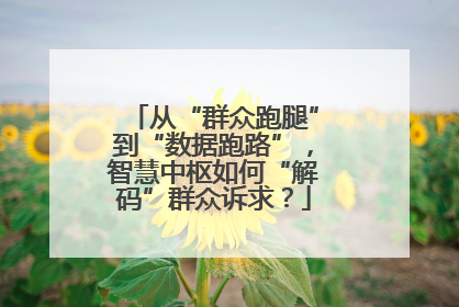从“群众跑腿”到“数据跑路”，智慧中枢如何“解码”群众诉求？
