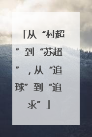 从“村超”到“苏超”，从“追球”到“追求”