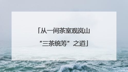 从一间茶室观岚山“三茶统筹”之道