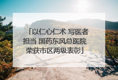 以仁心仁术 写医者担当 国药东风总医院荣获市区两级表彰