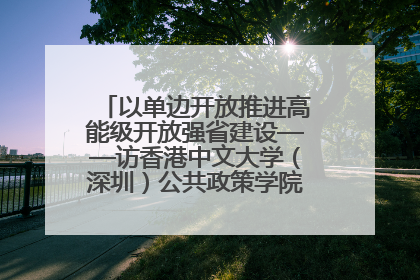 以单边开放推进高能级开放强省建设——访香港中文大学（深圳）公共政策学院院长郑永年