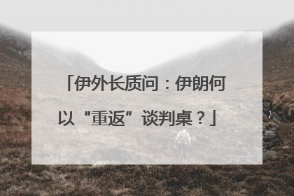 伊外长质问：伊朗何以“重返”谈判桌？