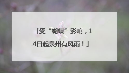 受“蝴蝶”影响，14日起泉州有风雨！