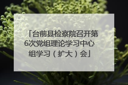 台前县检察院召开第6次党组理论学习中心组学习（扩大）会