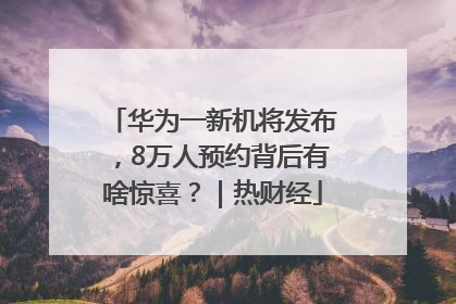 华为一新机将发布，8万人预约背后有啥惊喜？｜热财经