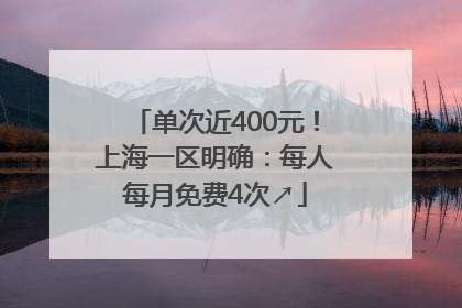 单次近400元！上海一区明确：每人每月免费4次↗
