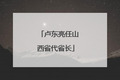 卢东亮任山西省代省长
