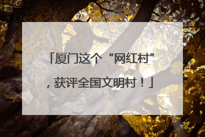厦门这个“网红村”，获评全国文明村！