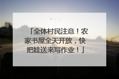 全体村民注意！农家书屋全天开放，快把娃送来写作业！