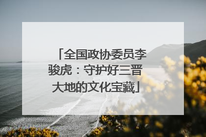 全国政协委员李骏虎：守护好三晋大地的文化宝藏