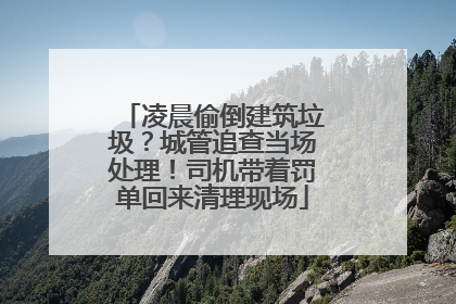 凌晨偷倒建筑垃圾？城管追查当场处理！司机带着罚单回来清理现场