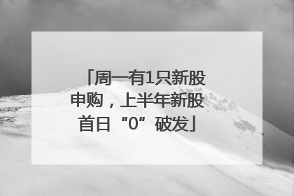 周一有1只新股申购，上半年新股首日“0”破发