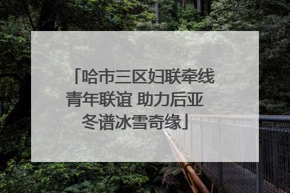 哈市三区妇联牵线青年联谊 助力后亚冬谱冰雪奇缘