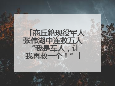 商丘籍现役军人张伟湖中连救五人 “我是军人，让我再救一个！”