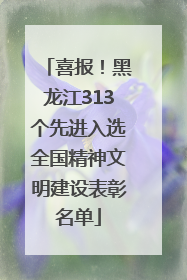 喜报！黑龙江313个先进入选全国精神文明建设表彰名单