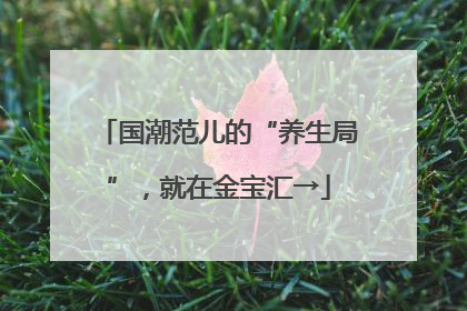 国潮范儿的“养生局”，就在金宝汇→